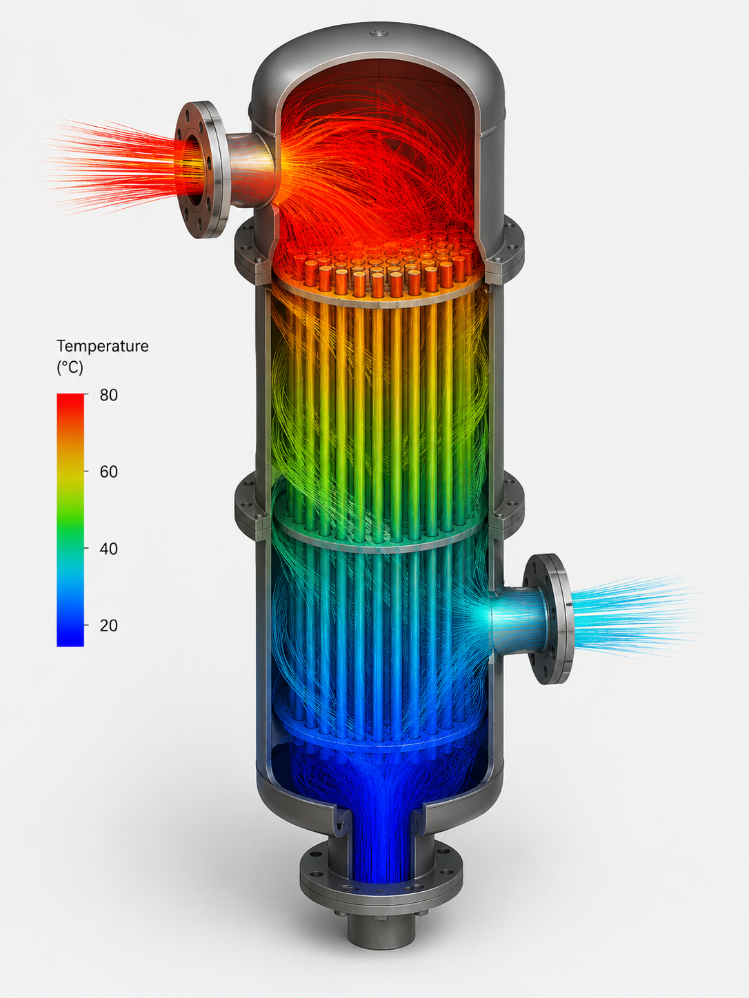 CFD Heat Exchanger Design visualization